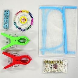S S Mart Pre-Pleating Kit 5 Items | Ironing Mat 1, Big Clips 2 nos, 12 Safety Pins (Size 4), Measuring Tape and Pearl Head Pin 40 nos | Easy Pleat Maker for Perfect Saree Draping-picture-10