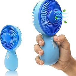 Mini Hand Fan | 3 Speed USB Rechargeable Portable Fan | Compact Handheld Fan for Travel, Office, Outdoor | Silent Personal Air Cooler for Men, Women & Kids – Blue-picture-14