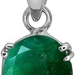 Certified 13.00 Ratti Green Natural Emerald Loose Gemstone Panna Silver Plating Pendant Locket for Men and Women-image-52