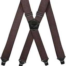 yashidun Men Women 4 Clip Adjustable Elastic Suspenders 3.8cm Wide Strap with Metal Clips-picture-3