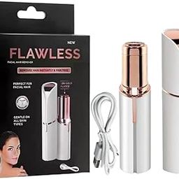 Shopiemate Flawless Facial Hair Remover, Pain-Free Electric Hair Removal Device for Face and Body, USB Rechargeable, White-image-99