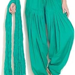 Cotton Patiala Salwar with Dupatta Traditional Punjabi Style Drawstring Waist-image-48