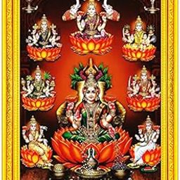 Pavan Photo Laminations Ashtalakshmi Ashta Lakshmi Astalaxmi Devi Wall Painting Framed Home Decor (Wood,Matte,Gold,Small Size,6 x 8 Inch) R344S-image-96