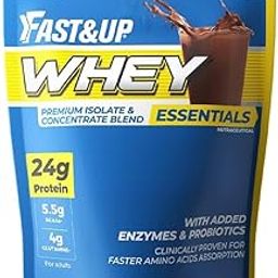 Fast&Up Whey Essentials (1.7 lb, 800 g - Rich Chocolate flavour), Whey Protein Isolate + Concentrate Blend with 24g Protein, 5.5g BCAA, 4g Glutamine-18