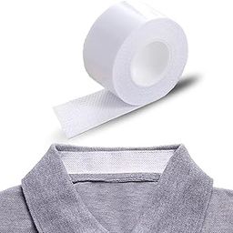 RIDHMIN Collar Protector Sweat Pads, Self-Adhesive Shirt Neck Liner, Invisible Protector, Anti-Sweat Neck Pad, Collar Sticker with Measuring Tape for Clothing & Body (White)-48
