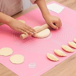 Wolpin Silicone Baking Mat Sheet for Pastry Rolling with Measurements Non-Stick Fondant Dough Mat Liner Heat Resistance Table Placemat Pad Pastry Board Reusable BPA Free (50 x 40 cm)-38