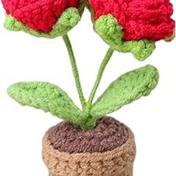 NHCDFA Crochet Flowers, Crochet Flower, Crochet Flowers Bouquet Handmade Flowers for Home Decoration Small Potted Knitted Desk Table Decorations Car Dashboard Decorations Home Decor Gift Items-image-24