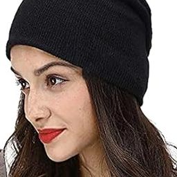 Women's Woolen Slouchy Beanie Cap bn-01 (Black;Free Size) (Pack of 1)-image-27