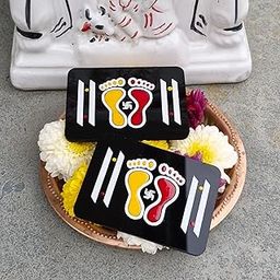 Chitrashila Chaitrangan Rangoli on Acrylic Lakshmi Charan Paduka 4x3 inch, Traditional Vastu Items for Home Decor, Diwali, Pooja Mandir, Door Entrance| Ready-to-Use & Low Maintenance-image-47