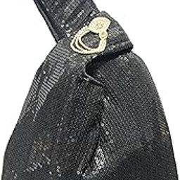 Jdd Cart Ethnic Handbags for Women Sequin work artisan potli bags Handcrafted Self Design (Black)-22