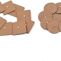 RC MDF Wood Sheet Craft Magnet - Plain MDF Fridge Magnet Blanks Cutouts Set for Painting Wooden Sheet Craft, Decoupage, Resin Art Work & Decoration (Square + Round Set of 20)-20