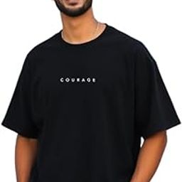 Men Oversized Printed Round Neck Cotton Blend T-Shirt-image-96