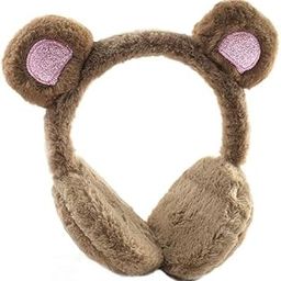Plush Winter Earmuffs with Bow Design Style Cute Winter Outdoor Adjustable Ear Muffs Ear Warmer Bear Style for Girls and Women-image-96