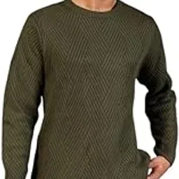 campus sutra Men's Sweater | Round Neck, Ribbed Cuff Sleeves, Pull On Closure, Ribbed-Straight Hem | Solid Jacquard for Casual-picture-28