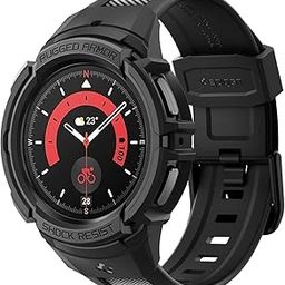 Spigen Rugged Armor Pro for Samsung Galaxy Watch 5 Pro 45mm Case with Strap -Black-13