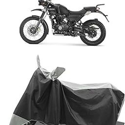 ROMEIZ - Two Wheeler - Scooty - Bike Cover for Royaal Enfieeld Himalayan BS6 Cover with Water-Resistant and Dust Proof Premium 190T Fabric_White Stripe Large-picture-19