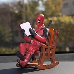 YOURKARTS.COM Deadpool Figurine on Rocking Chair, 18 cm, Red and Black-29