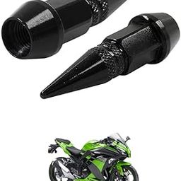 LOVMOTO Universal Spiked Valve Caps,Aluminum Alloy Dustproof and Waterproof Tire Valve Stem Caps, Suitable for Cars, Trucks and Motorcycles (2PCS Black) Comfortable with Ni-nja Zx6-image-97