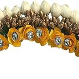 ™ Hair Bun Gajra Flower Artificial Juda Accessories for Women in Yellow Color Pack of 1-image-100