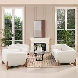 A to Z Furniture New Classic Sofa Set Luxury Chesterfield Sofa in for Home Living Room & Office (White az4, 3+1+1)-image-42