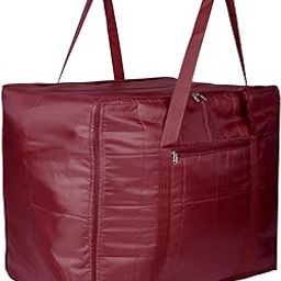 Urbane Home Storage Attachi Bag | Parachute Travel Storage Bag | Underbed Storage Bag | Storage Organizer for Clothes | Zipper Closure Blanket Bag with Handle | Small | Maroon-image-30