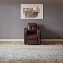 GODREJ INTERIO Sofa Tycoon Synthetic Leather 1-Seater Sofa for Living Room, 1-Year Warranty, Solid Wood (Burgandy)-27
