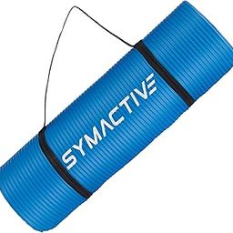 Amazon Brand - Symactive 13mm Extra Thick NBR Yoga Mat with Carrying Strap, Yoga Mat for Women & Men for Workout, Yoga and Fitness (Blue)-2