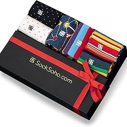 Premium Men Cotton Socks Box - Luxury Socks Gift Box (Multicolor, Combo of 6, Size: UK 7-12, Crew Length)-picture-45
