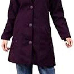 Girls/Women Fur Collar Full Sleeves Tweed Fabric Winter Wear Coat-130 Purple-L-picture-22