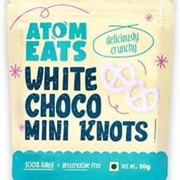 Atom Eats | White Choco Dipped Pretzels 30g | Pack of 1 | Mini Salted Pretzel Knots | Luxurious White Chocolate, Elegant Swirls - Perfect Gourmet Snack for Coffee, Wine, and Desserts - Imported Gift Quality | 100% Baked | Preservative Free-19