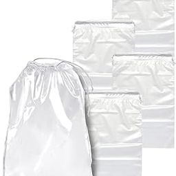 60PCs. Transparent Shoe Bag/Multipurpose Bag Pouch Size 12x16 Drawstring-89