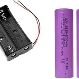 ROBOMALLS™ Combo Kit Rechargeable Batteries 2000Mah Ni-MH Lithium-Ion Batteries Li-Ion Batteries + 18650 Battery Holder 2 Cell (Multicolour)-15
