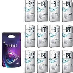 MANFORCE Epic Thinx Condoms for Men| Ultra Thin with 0.03 mm Thickness | 3 Count x 12 Condom (Set of 12 36 Sheets) | Manforce Epic Ring for condom| Ultra Comfort, Easy Fit & Waterproof-image-19