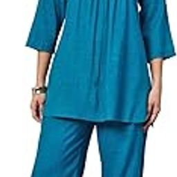 cottinfab Women Embroidered Yoke V-Neck Top with Palazzo-picture-8
