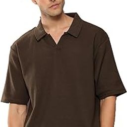 Mens Stylish Waffle Knitted Polo Collar Tshirt Plain Regular fit Solid T-Shirt M to 4XL-image-6