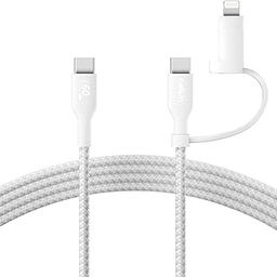 Belkin BoostCharge 2-in-1 USB-C Charging Cable w/USB-C & Lightning Connector - Braided Fast-Charging Cable, Multi-Charging Combo Cord for Apple iPhone, iPad, Samsung, MacBook, & More - White-22