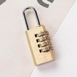 Kuber Industries 4 Digit Combination Padlock|Keyless Luggage Lock (Brass)-45