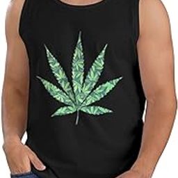 Mens Cotton Tank Top Marijuana-Leaf-Weed Athletic Shirts Boxing Gym Shirts Plain Vest Tee-image-87