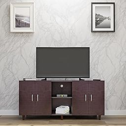 VIKI | Engineered Wood TV Entertainment Unit for Living Room, Set Top Box Stand/TV Cabinet with 4 Door & 3 Open Shelf (160Wx74H) | DIY, 1 Year Warranty | Dark Wenge-9