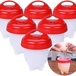 HALA HUB Silicone Egg Boiler Poachers Non-Stick Egg Cooker Cups for Hard Boiled Eggs Without Shell Fast Cooking Kitchen Gadget Tool for Breakfast & Egg Sandwiches (6 Pcs)(Multicolor)-picture-6