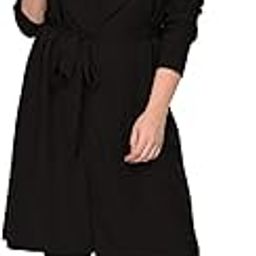 Women's Plus Size Viscose Black Trench Coat (56)-1