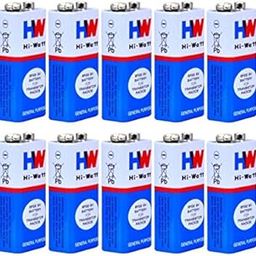 MICROUSB Compatible with HW Hi-Watt 6F22 9V Battery for Transistor Radios Generall Purpose Battery (Pack of 10)-image-13