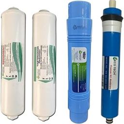 RO Filter Combo – Inline Organic Pre Carbon, Inline Organic Sediment, Alkaline Cartridge 11” & Neco Tech 100 GPD Membrane | Complete RO Service Kit (Pack of 4)-4