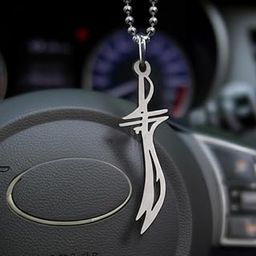 ISLAMICHOMEDECORIN Stainless Steel Ali Car Hanging | 10 x 5 cm | Islamic Car Hanging | Car Dashboard Accessories | Pack of 1-image-57