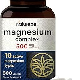 WITFY Magnesium Complex Supplement 500mg, 300 Capsules | 10 Active Forms – Glycinate, Citrate, Taurate, Plus More | 100% Chelated & Purified | Bone, Heart, & Muscle Support | Non-GMO-image-65