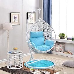Knots Craft India Single Seater Swing Chair with Stand & Cushion Outdoor Indoor Balcony Garden Patio,Powder Coated Frame,UV Protected Wicker,Premium Cushion AF_in_013-image-91