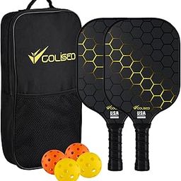 COLISEO Pickleball T700 RAW Carbon Fibre Thermoformed Paddles Kit with 4 Balls & 2 Paddles with Storage Bag Pickleball Game Set for Kids Adults Outdoor Family Game Pickleball Paddles Gift for Kids-17
