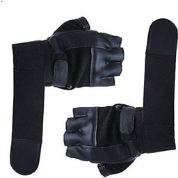 DreamPalace India Leather Gym Gloves with Wrist Support for Men & Women (Free Size, Black)-image-51