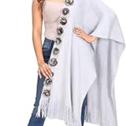 MANRA Women Girls Faux Fur Woolen Stole Winter Warm Wrap Shawl Shrug for casual Wear (SC 37 Broch Stole)-image-45
