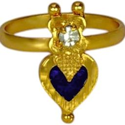 Ethnic Gold Plated Heart Enamel Finger Ring-image-39